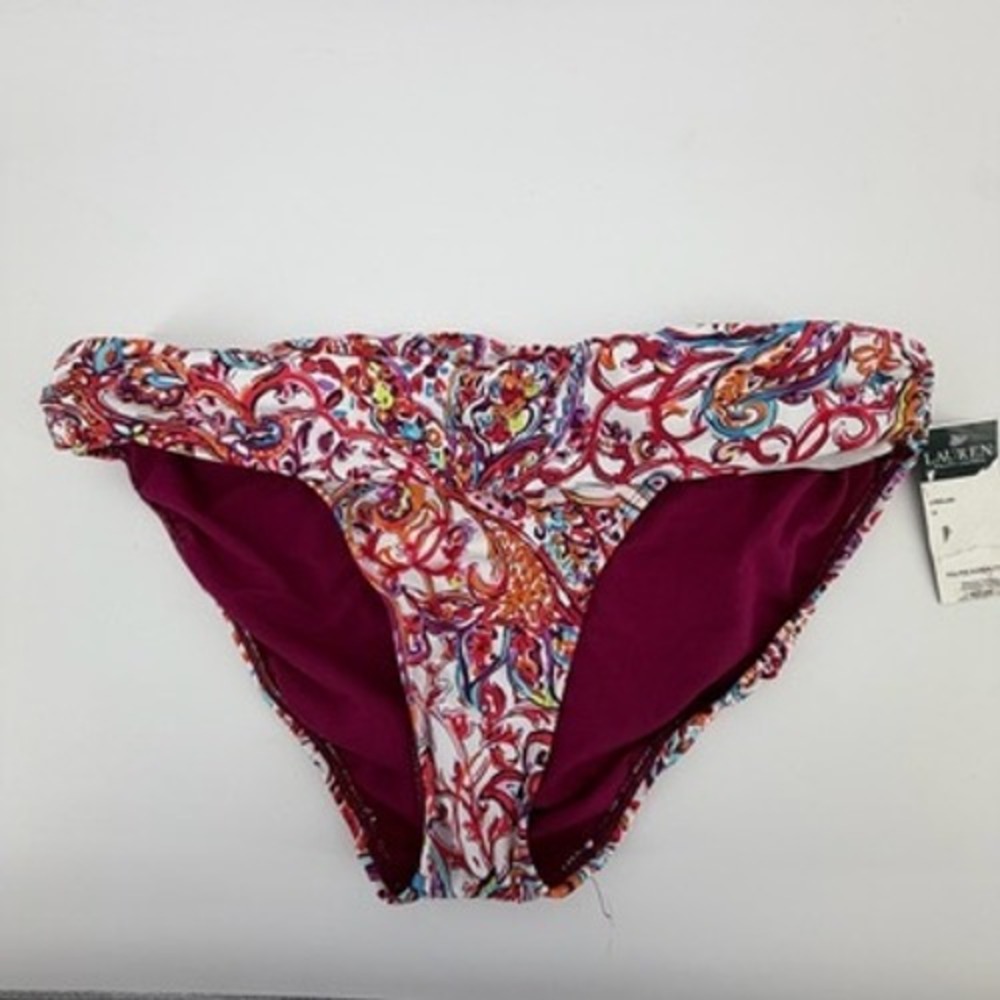 Lauren Ralph Lauren Womens Paisley Bikini Bottom‎ Multicolor LR9GJ95 Size 10 NEW